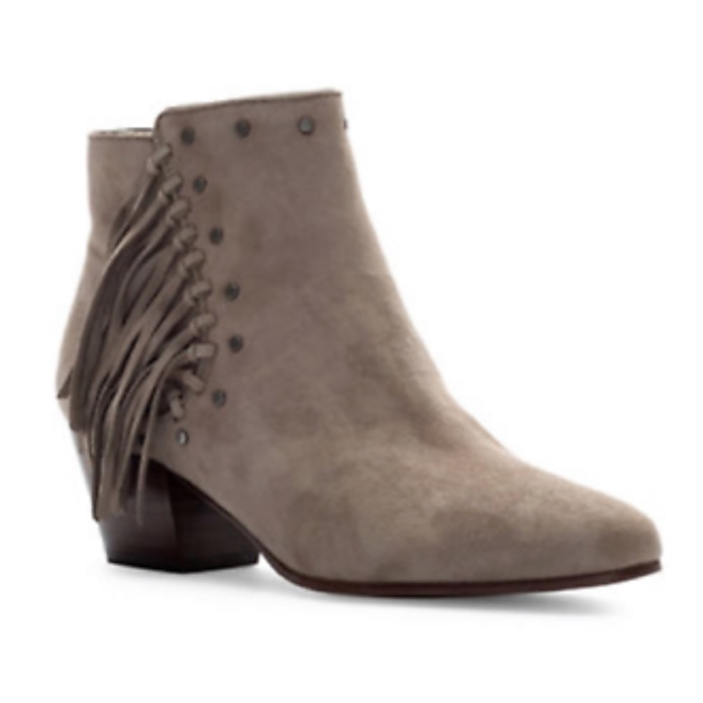 Same Edelman Rudie Freing studs beige taupe ankle boots suede leather size 9.5